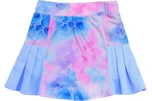 JESKIDS Girls' Tennis Golf Skirts with Shorts Pickleball Athletic Pleated Skort 6~13T