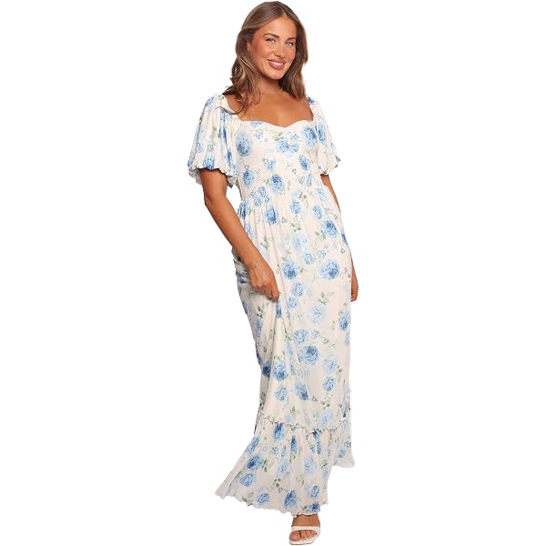 1.STATE Sleeveless Flounce Maxi Dress Sunwashed Floral XS at Amazon Women's  Clothing store