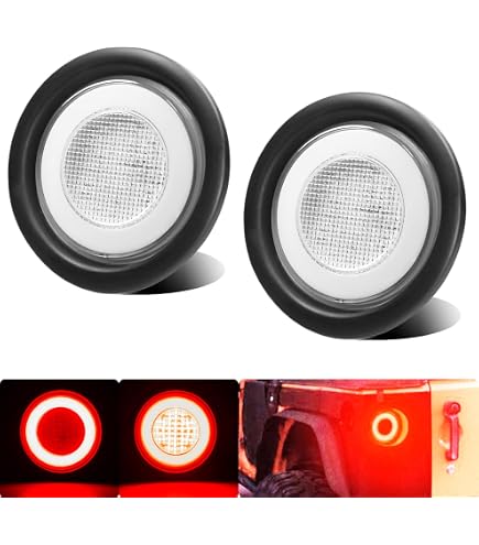WahMOTOTin 4 Inch Round LED Trailer Lights - Smoked Lens, White Halo Reverse & Running Lights - View #9