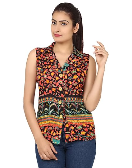 orange chiffon shirt