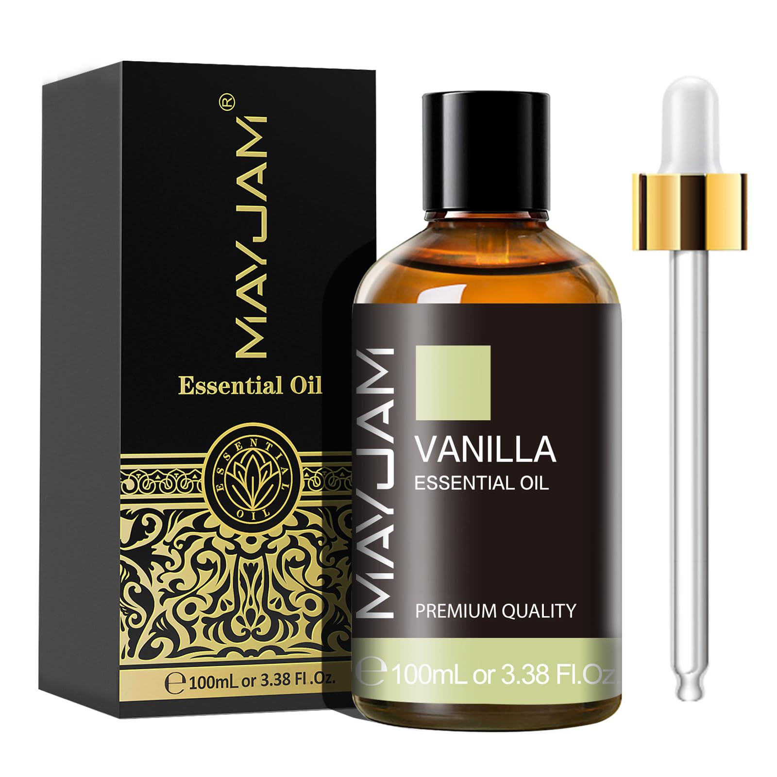 MAYJAM Vanilla Essential Oils 100ML, Vanilla Oil for Diffuser, Humidifier, DIY, Home, Office