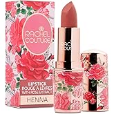 Rachel Couture Matte Lipstick with High Impact Color | Vegan & Cruelty Free | Infused with Rose Extract - 0.12 Oz - Henna