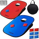 Juegoal 3x2ft Collapsible Portable Cornhole Game Set with 2 Cornhole Boards, 10 Bean Bags, Carrying Bag, and Tic Tac Toe Game