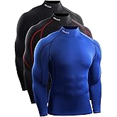 NELEUS Men's Compression Shirts Dry Fit Long Sleeve Mock Neck Shirts
