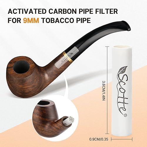 Scotte Pipe Filters 9mm Activated Carbon Tobacco Pipe Filter with Dual  Ceramic Cap 100 pcs Filter Core for Pipe Smoking in Kenya