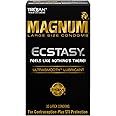 TROJAN Magnum Ecstasy Large Size Lubricated Condoms, 10 Count