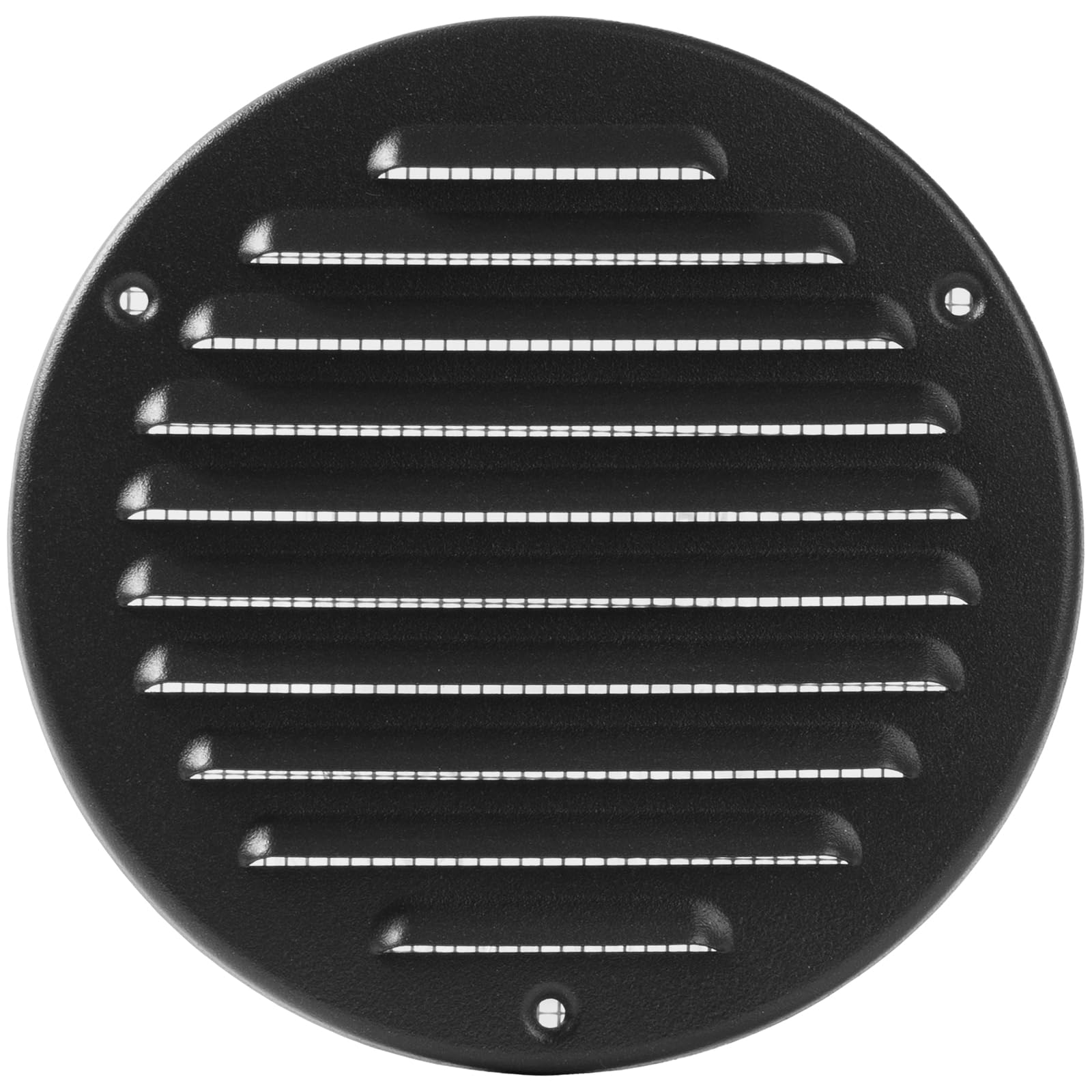 Vent Systems 125 mm / 4.92" Inch - Black Metal Vent Cover - Round Soffit Air Vent Louver - Grille Cover - Built-in Insect Screen - HVAC Vents for Bathroom, Home Office, Kitchen — image 1