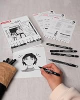 uni-ball PIN Manga Starter Set Fineliners 3 Fineliner 5 Brush Tip 1 Pencil view 2
