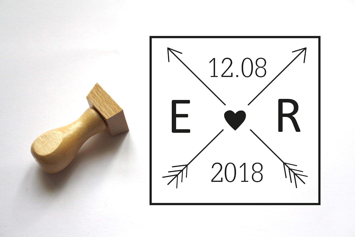 Monogram wedding stamp personalized with your initials and wedding date