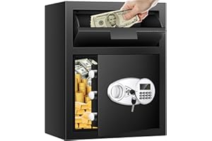 THMOSZ 2.6 Cuft Depository Safe for Business with Quick Place Drop Slot, Cash Drop Safes with Digital Combination LCD Display and Anti-Fishing, Security Drop Safe for Cash, Mail, Checks, Document
