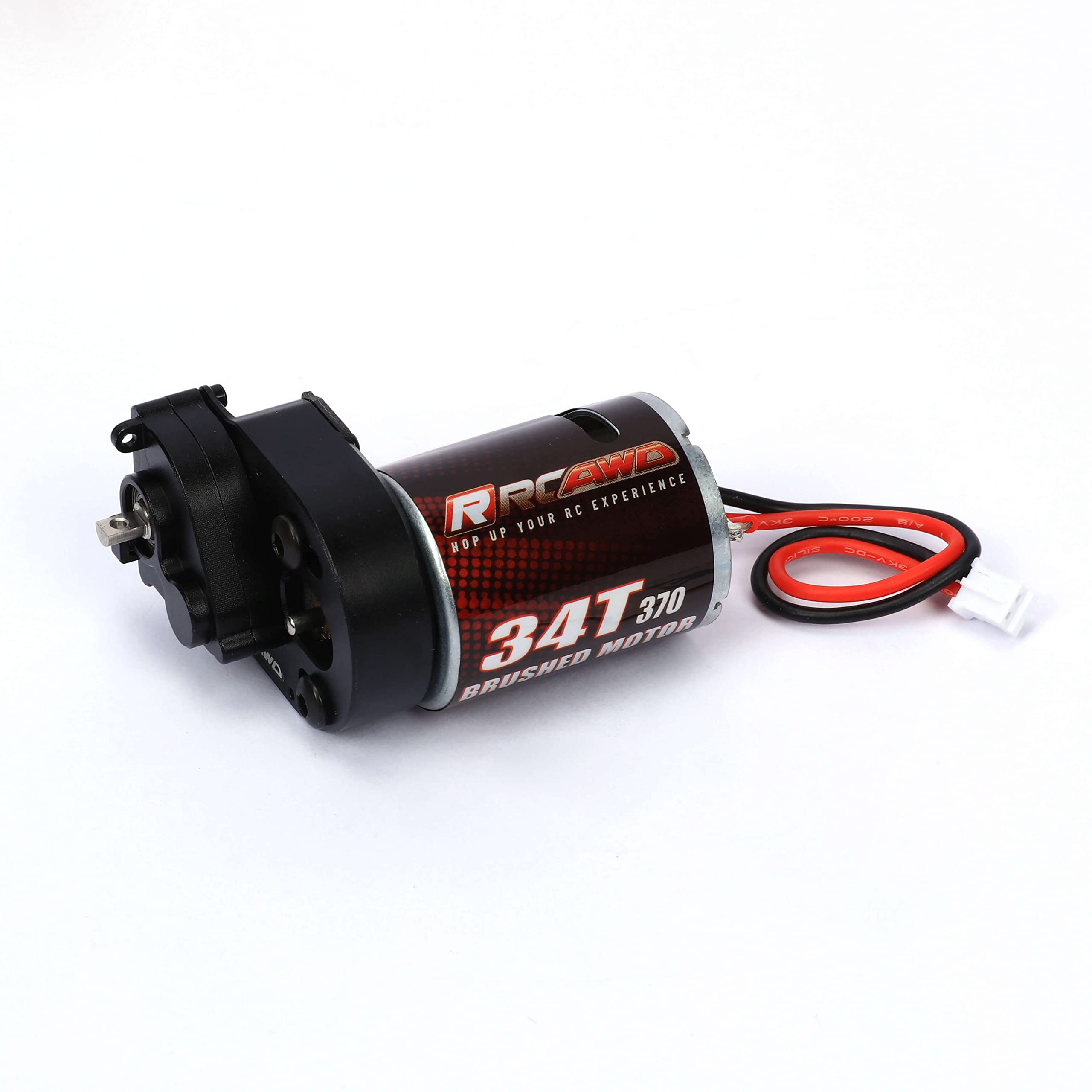 RCAWD New Enhanced 370 Motor with Metal Gearbox Combo Transmission for Axial SCX24 Bronco JLU C10 Gladiator Deadbolt B17 Upgrade Parts（Black）