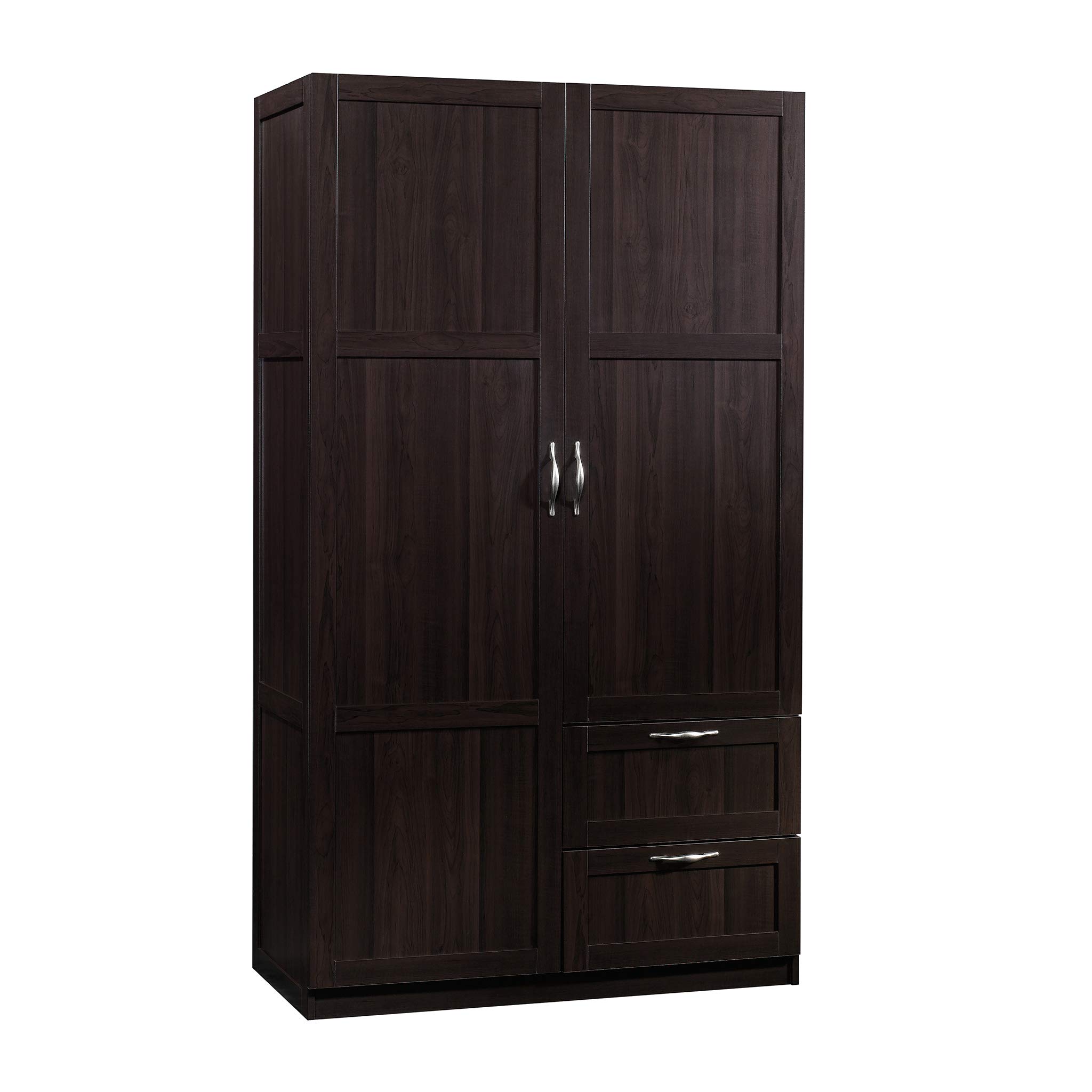Photo 1 of *HEAVY* Sauder Select Multipurpose Bedroom Armoire Wardrobe Closet Pantry Storage Cabinet with Storage Drawers and Hanging Rail, in Cinnamon Cherry