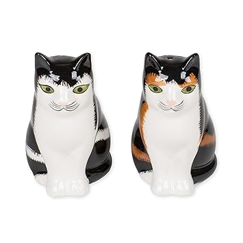 Calico American Shorthair Cats 3 Inch Glazed Ceramic Salt And