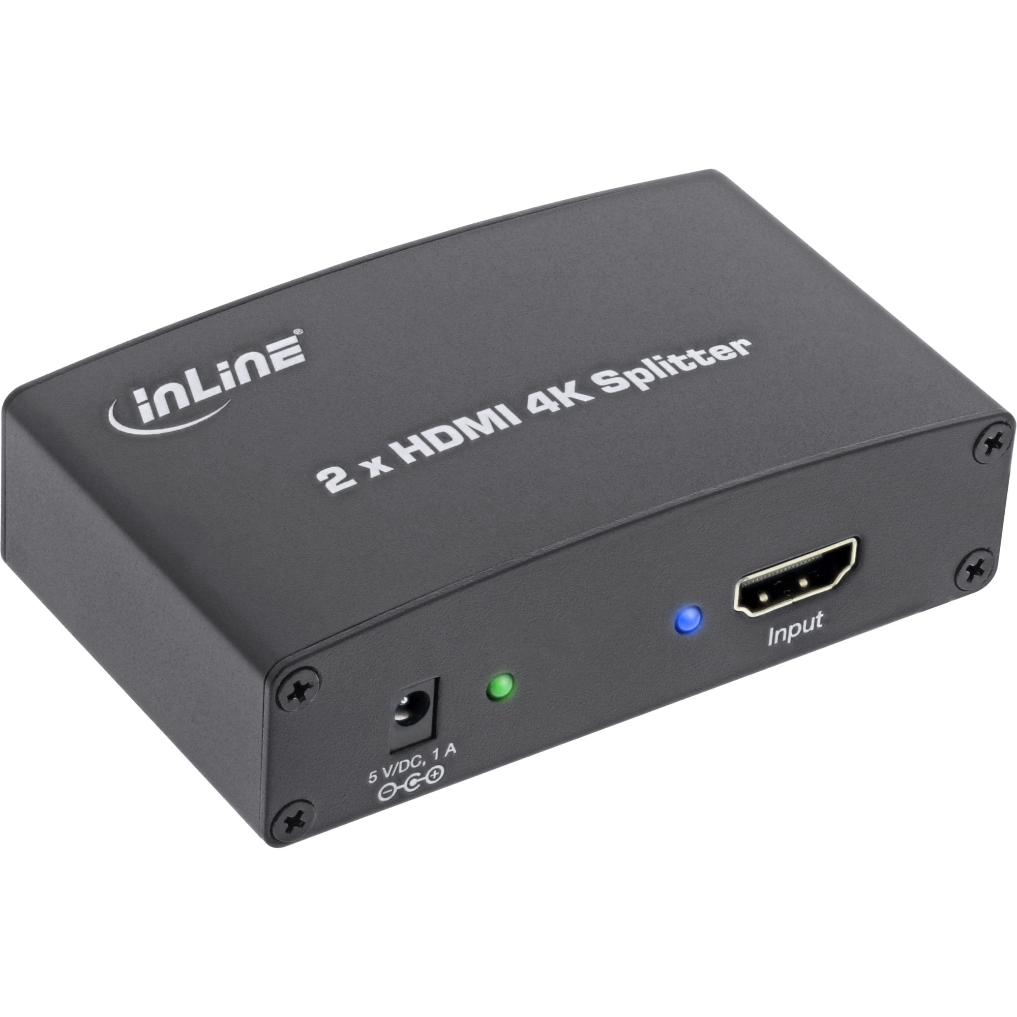 InLine 65009 HDMI Monitor Splitter, Screen Splitter/Distributor 2-fold, 4Kx2K Compatible Black