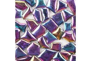 ARTLIFE HOME Mosaic Tiles ¨C 200 g Pack of Assorted Stained Glass Mosaic Tile Supplies for DIY Crafts,Plates,Picture Frames,Flowerpots,Handmade Jewelry - Shaped Ceramic 0.5x2 cm, Seven Colors Mixing