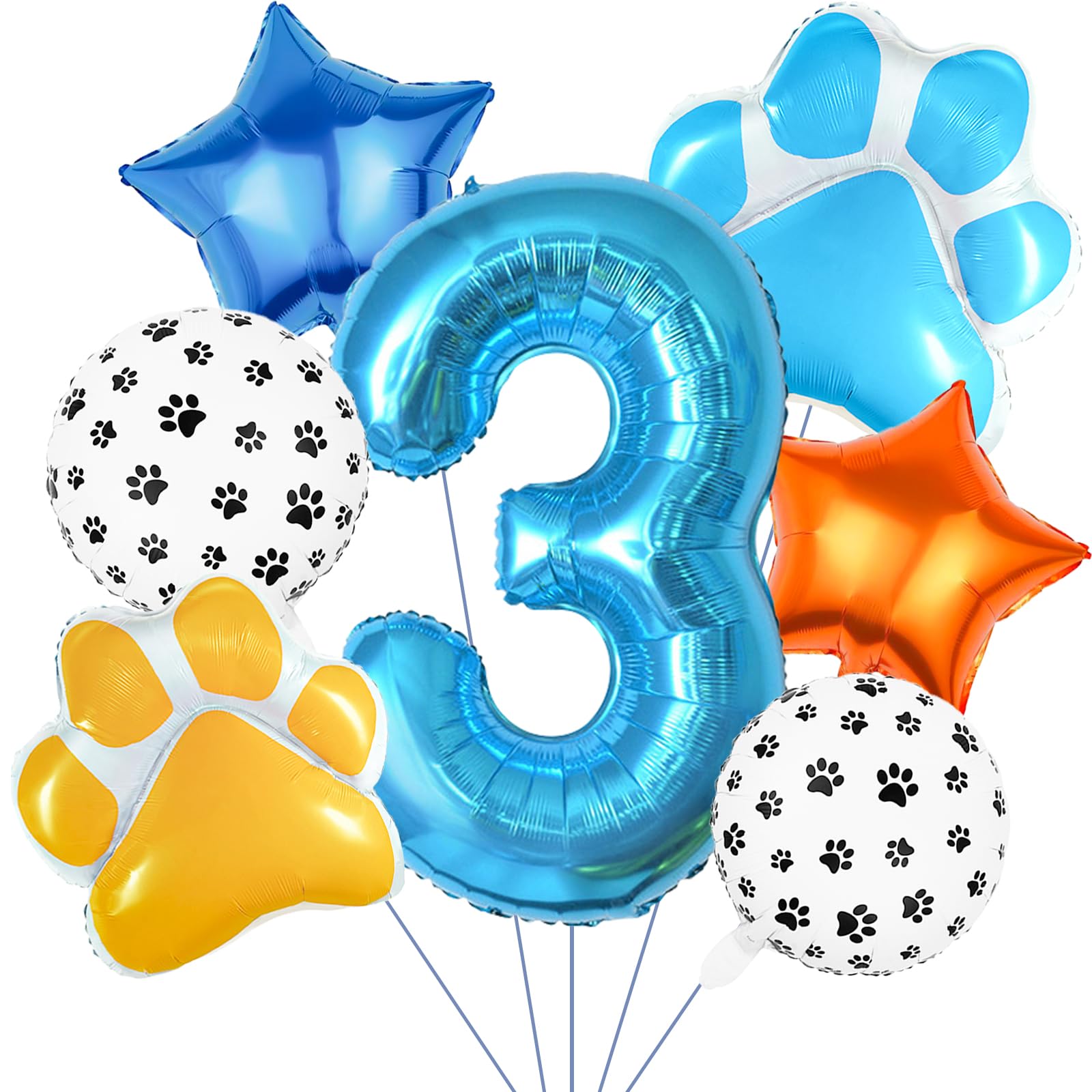 Photo 1 of 40-Piece Paw Print Balloons - Dog Themed 3rd Birthday Decorations for Girls & Boys