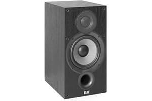 ELAC Debut 2.0 B6.2 Bookshelf Speakers, Black (Pair) - 1” Cloth Dome Tweeter & 6.5” Aramid Fiber Woofer - 2-Way Bass Reflex - Up to 35,000 Hz Response