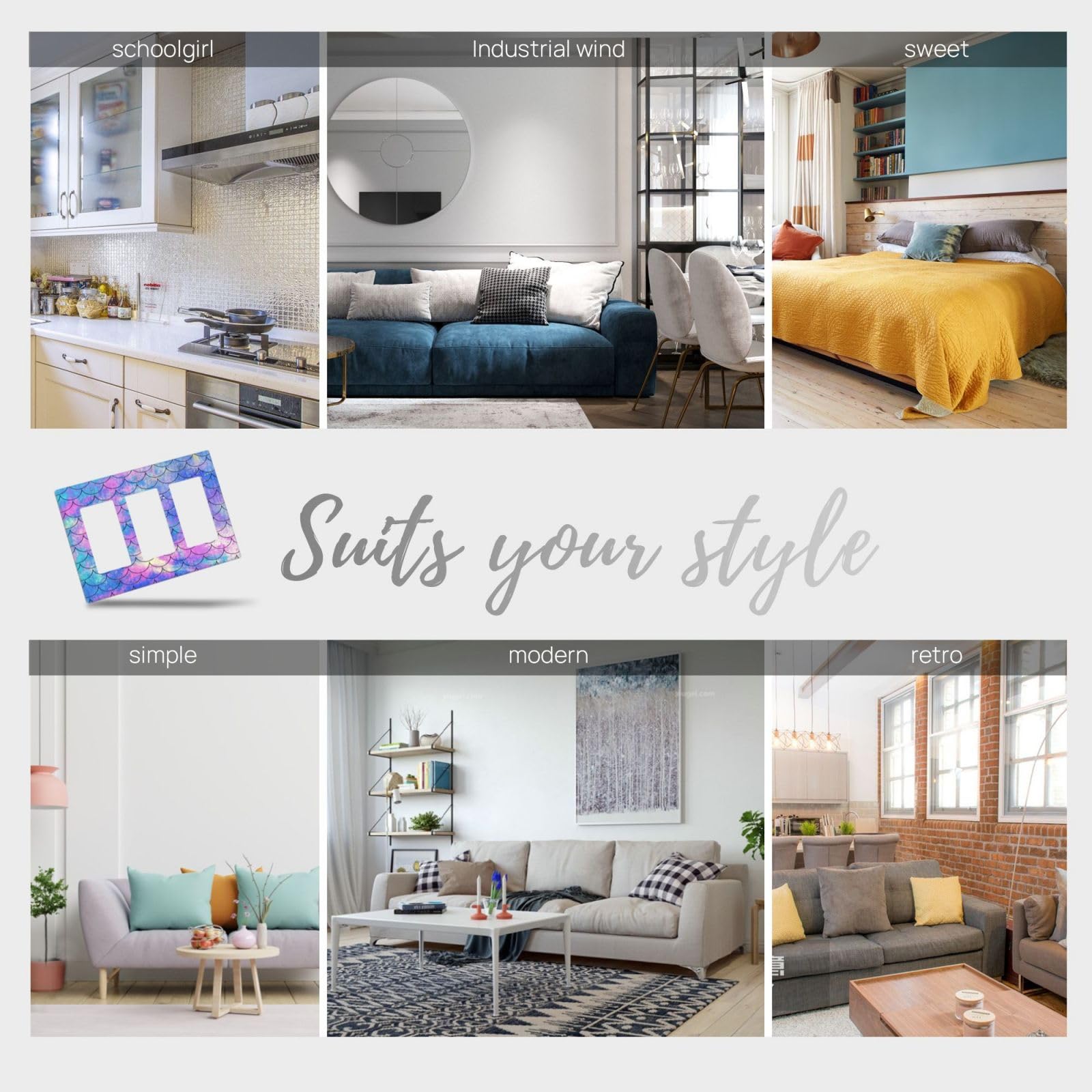 Yamxbfa Ocean Pastel Retro Mermaid Core Triple