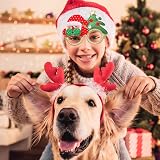 AWAVM 12 Styles Christmas Party Glasses Glitter Costume Eyewear Kids Adults view 5