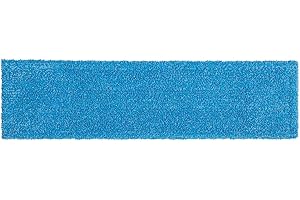 Rubbermaid Commercial Products 18 inch Adaptable Flat Mop Microfiber Pad, Blue, for Janitorial/Professional Cleaners and Ligh