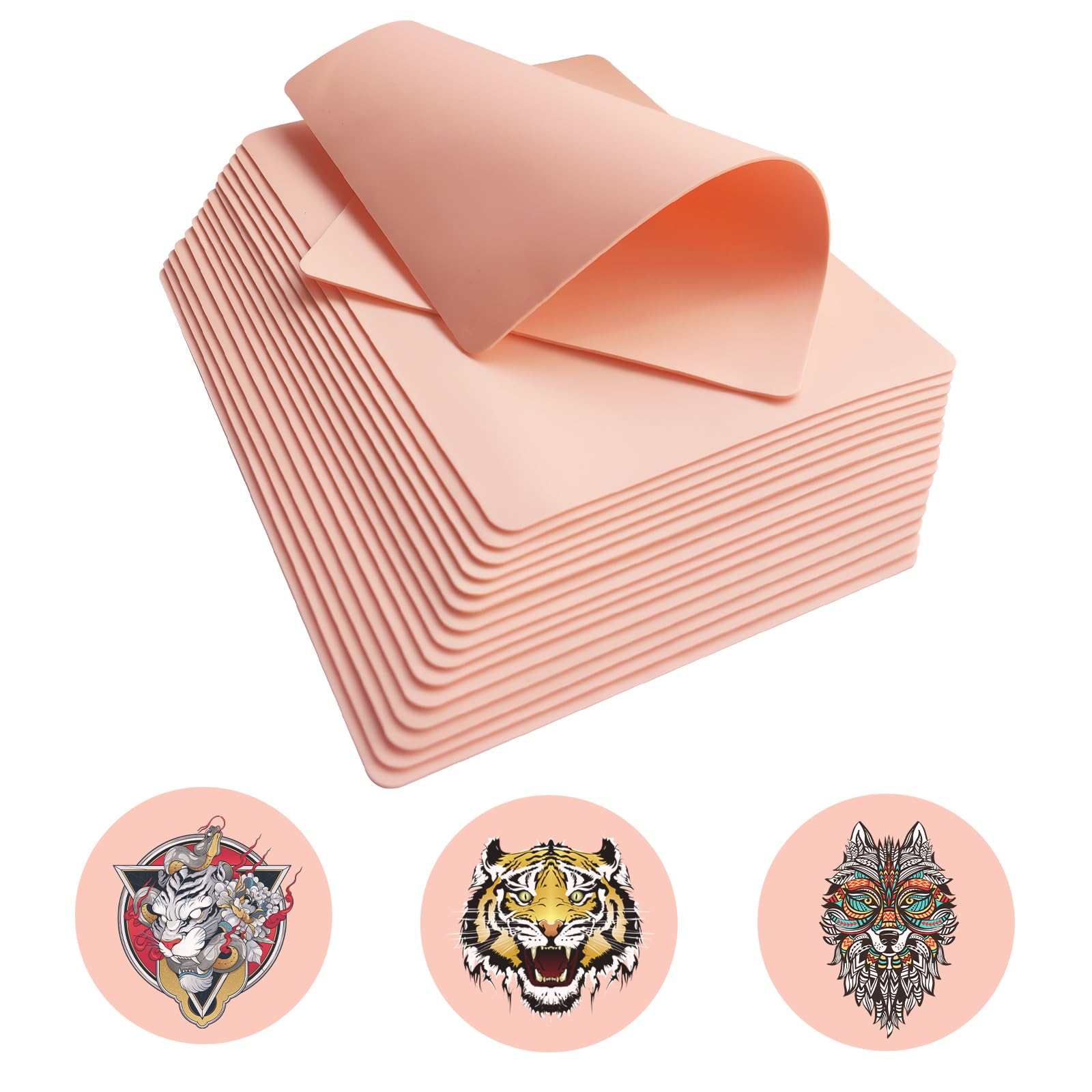 PIXESTT 15 Sheets Tattoo Skin Practice, Double Sides Fake Skin for tattoo Supplies, Tattoo Kit, for Beginners and Experienced Tattoo Artists.