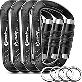 3inch Auto Locking Carabiner Clips Heavy Duty, 12KN /2697lbs Lightweight keychain carabiners, Sturdy Twist Lock Caribeeners for Camping Hiking Hammock Swing Backpack, dog leash and Harness etc