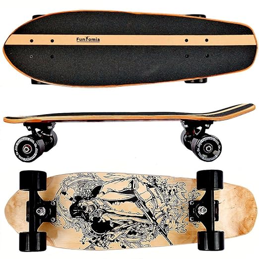 title=FunTomia® Skateboard 66cm- 7ply strati di acero canadese o bambù- Con o senza