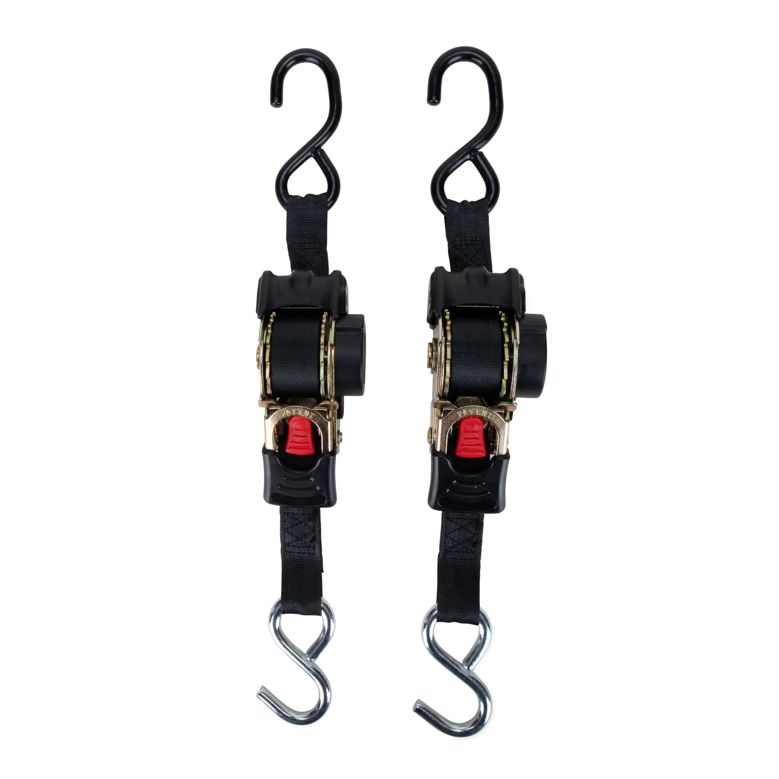 Photo 1 of Camco Retractable Transom Tie Down Straps, 6-Foot, 1,500 lb Break Strength, 500 lb Safe Working Load, 2-Pack (50033)