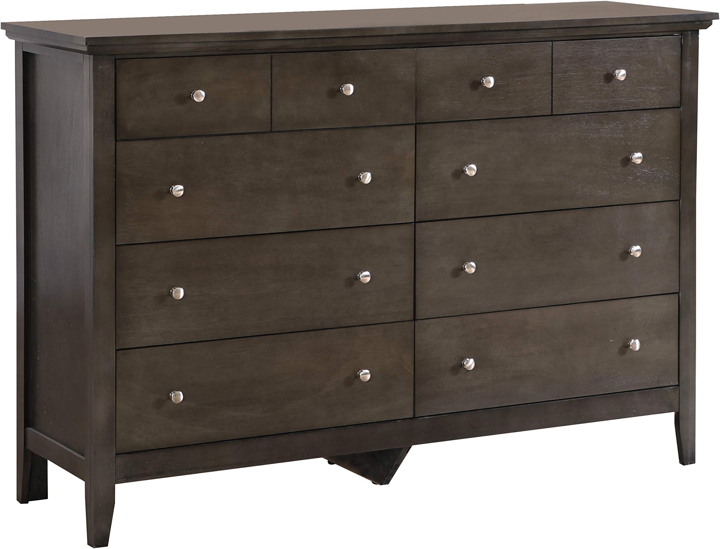 Glory Furniture Hammond 8 Drawer Dresser in Gray