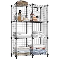 Wire Cube Storage, Storage Shelves 6 Cube Bookshelf Bookcase Closet Organizer and Storage, Wire Storage Shelves Multi-Use DIY