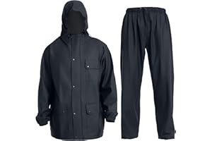 FWG 2 Pieces Waterproof Rain Suit & Multi-Pocket Lightweight and Durable & Unisex &Ideal for Outdoor Fishing