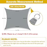 Mokani Sun Shade Sail 3x3m Rectangle UV 95% Waterproof with Rope Grey view 5