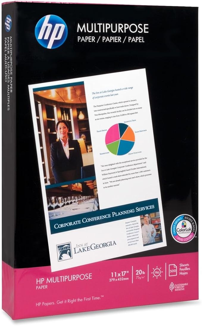 HewlettPackard Multipurpose Inkjet Printer Paper, 96