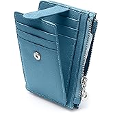 Fependu Slim Wallet for Women Genuine Leather Card Holder Thin Womens RFID Blocking Small Wallets