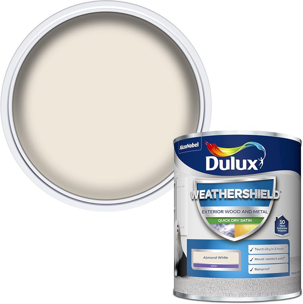 Dulux Weathershield Quick Dry Satin Paint Almond White 750ML