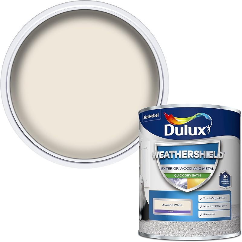 Dulux Weathershield Quick Dry Satin Paint Almond White 750ML