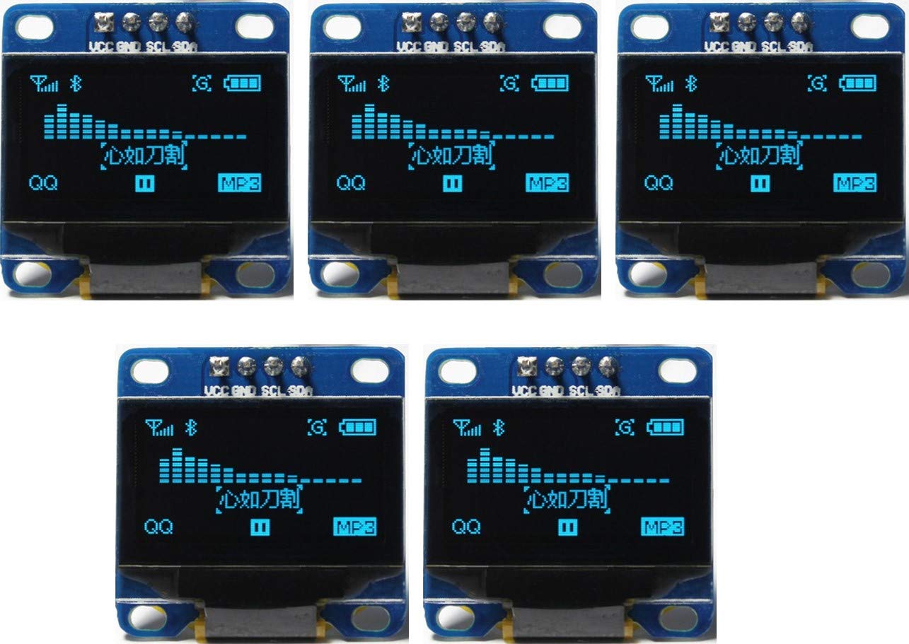 TECNOIOT 5pcs OLED 128X64 Display OLED LCD LED Display Module I2C IIC SPI Serial