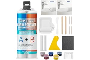 HONKID Bathtub Repair Kit, Tub Repair Kit White, porcelain repair kit, Repair chips, dents, cracks and scratches in marble porcelain, countertops, bathtubs and sinks, Strong Bond, Multi-color adjustable