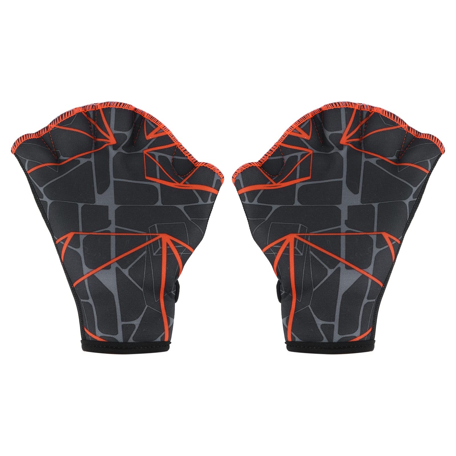 PATIKIL Webbed Swim Gloves, Swimming Aquatic Gloves Printing Water Resistance Training Accessories for Swimming and Diving, L, Dark Gray