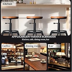 BOKKOLIK Set of 2 Industrial Bar Stools Short Stool