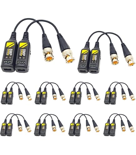 Surveillance System Balun 4-Pair Video Balun Set - RJ45 To BNC For CCTV ...