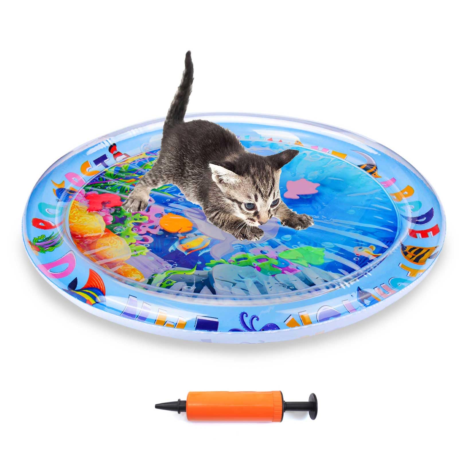 Photo 1 of Palksky Cat Water Mat for Cats, Upgraded-Thicken Unbreakable Cat Splash Play Mat, Cat Water Play Mat for Indoor Cats, Interactive Cat Toys for Self Play
