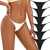 VISSAY Cotton G-String Thongs for Women Underwear Breathable Stretch Low Rise Panties T-back Sexy Ladies Pack
