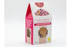 Ambrozia Vegan Snack Biscuits – Blackcurrant & Rose - Soft Baked, No Added Sugar, Clean Label, High Fiber & Wholesome Ingredients, Kid-Friendly, Healthy Snacks for Active Lifestyles, 4.58 Oz