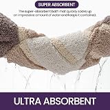DEXI Bath Mat 60 x 90 cm Beige Microfiber Non-Slip Absorbent Rug view 4