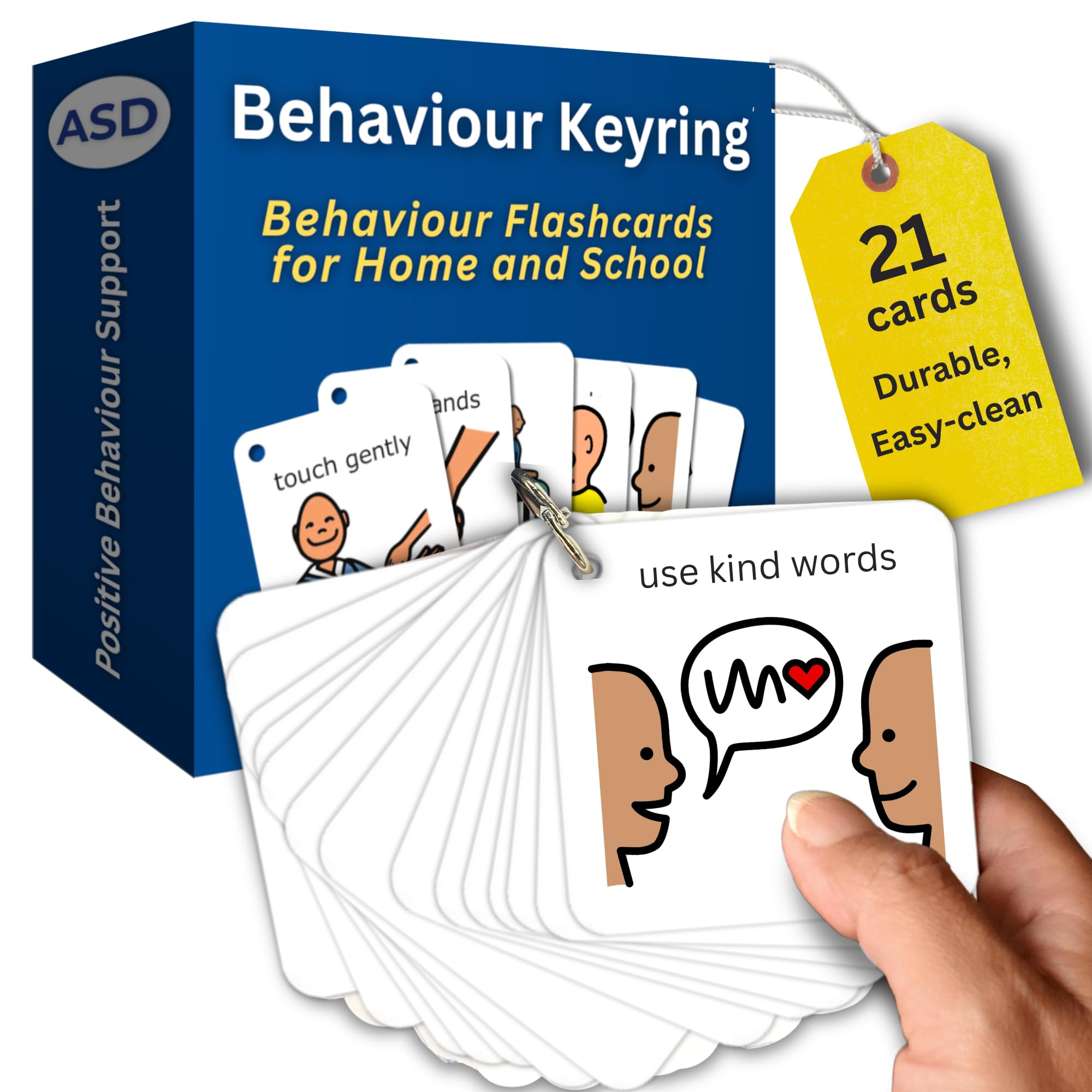 Behaviour Keyring Nonverbal Autism Lanyard – 22 Communication Cards – SEN – Autism Learning Resources – Behaviour Charts for Children, Toddler, EYFS