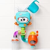 DOLIVE STEM Waterworks Pipes Bath Toys, 9PCS Baby Bathtub Toy with Interactive, Creative Shower Toy with Suction Cups for Baby Boys &amp; Girls