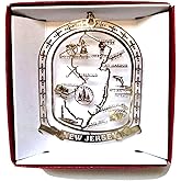 New Jersey State Brass Christmas Ornament Gift