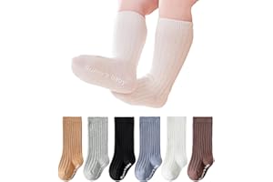 Zumou Toddler Knee High Socks Non Slip Anti Skid Baby Boy Girls Seamless Long Stockings