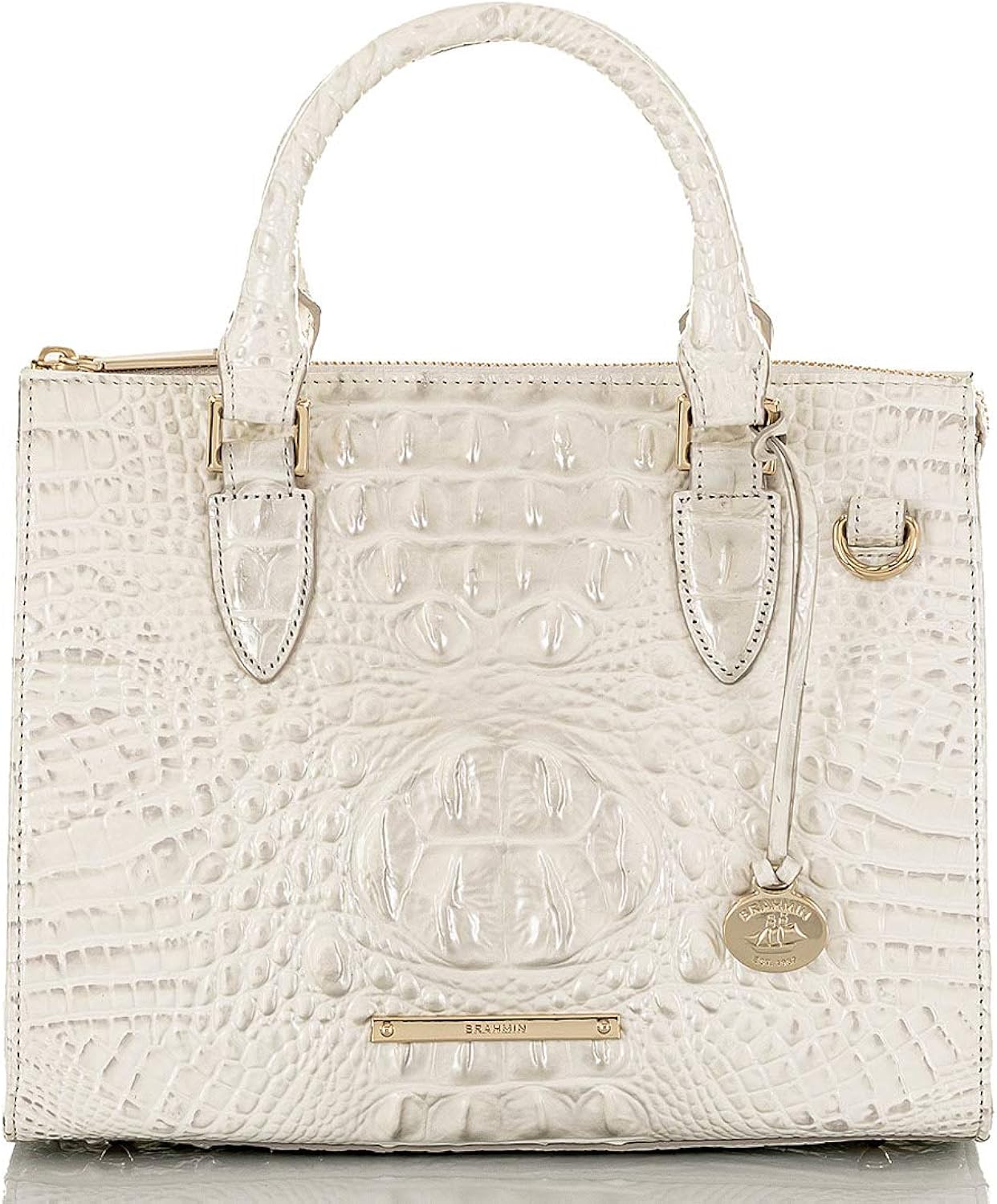 Brahmin Anywhere Melbourne Sacoche convertible en cuir gaufré Blanc Amazon.fr Chaussures et Sacs
